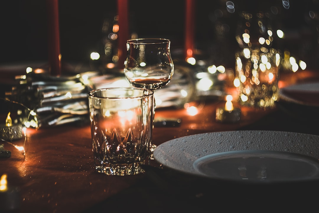 Restaurant table in an evening setting