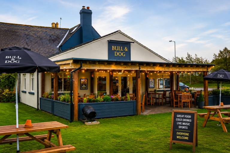 Bull & Dog pub and beer garden in Burscough