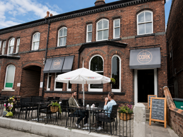 Exterior of The Cork wine and tapas bar in Ormskirk