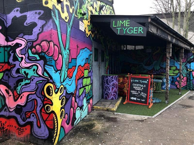 Exterior of Lime Tyger cocktail bar in Ormskirk